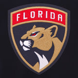 Florida Panthers Reversible Wool Jacket Embroidered Logos - JH Design Navy