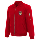 Florida Panthers JH Design Lightweight Nylon Bomber Jacket – Red