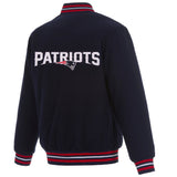 New England Patriots Reversible Wool Jacket - Navy