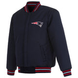 New England Patriots Reversible Wool Jacket - Navy