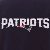 New England Patriots - JH Design Reversible Fleece Jacket with Faux Leather Sleeves - Navy/White