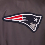 NFL JH Design New England Patriots Poly Twill Varsity Jacket -Black