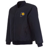 Indiana Pacers Reversible Wool Jacket -  Embroidered Logos JH Design Black