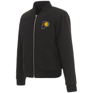 Indiana Pacers JH Design Reversible Women Fleece Jacket - Black