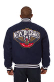 New Orleans Pelicans Embroidered Handmade Wool Jacket - Navy