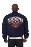New Orleans Pelicans Embroidered Handmade Wool Jacket - Navy - J.H. Sports Jackets