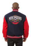 New Orleans Pelicans Embroidered Handmade Wool Jacket - Navy/Red