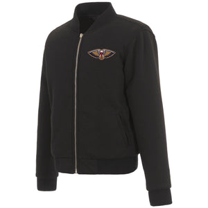 New Orleans Pelicans JH Design Reversible Women Fleece Jacket - Black