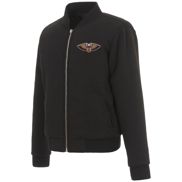 New Orleans Pelicans JH Design Reversible Women Fleece Jacket - Black