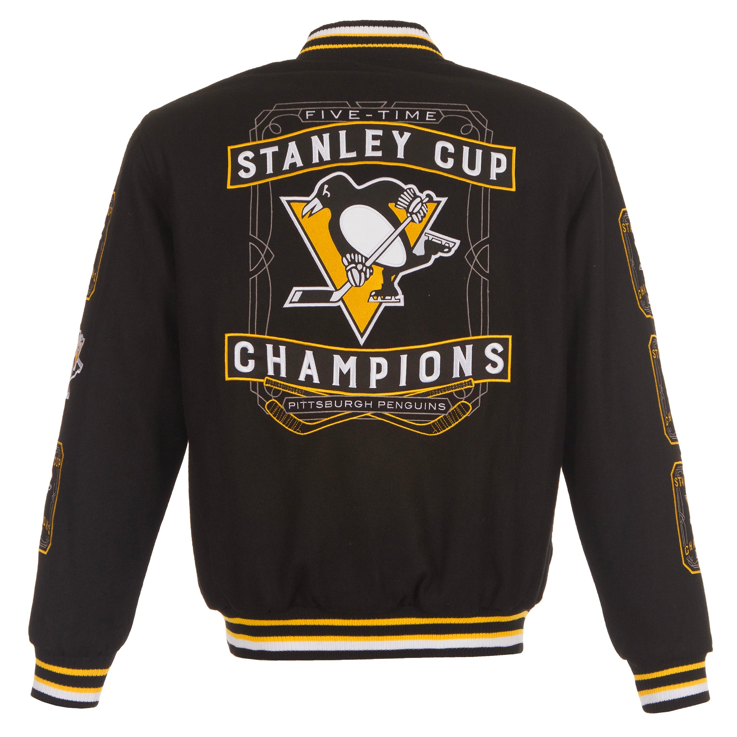 NHL Pittsburgh Penguins Varsity Black and Yellow Jacket