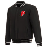 Philadelphia Phillies Reversible Wool Jacket - Black, Vintage Logos