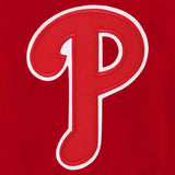 Philadelphia Phillies JH Design Lightweight Nylon Bomber Jacket – Red