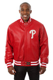 Philadelphia Phillies Full Leather Jacket - Red