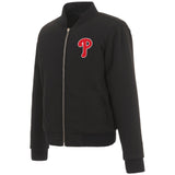 Philadelphia Phillies JH Design Reversible Women Fleece Jacket - Black