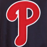 Philadelphia Phillies Two-Tone Reversible Fleece Hooded Jacket - Navy/Red