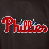 Philadelphia Phillies Poly Twill Varsity Jacket - Black/Red