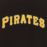 Pittsburgh Pirates  - JH Design Reversible Fleece Jacket with Faux Leather Sleeves - Black/White