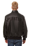 Pittsburgh Pirates Full Leather Jacket - Black/Black