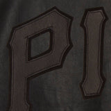 Pittsburgh Pirates Full Leather Jacket - Black/Black