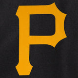 Pittsburgh Pirates Two-Tone Wool Jacket w/ Handcrafted Leather Logos - Black/Gray