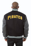 Pittsburgh Pirates Embroidered Wool Jacket - Black/Charcoal