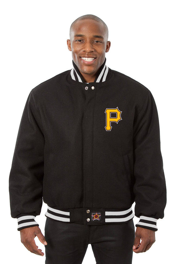 Pittsburgh Pirates Embroidered Wool Jacket - Black