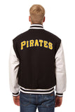 Pittsburgh Pirates Two-Tone Wool and Leather Jacket - Black