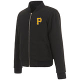 Pittsburgh Pirates JH Design Reversible Women Fleece Jacket - Black