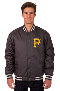 Pittsburgh Pirates Poly Twill Varsity Jacket - Black