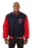 Detroit Pistons Embroidered Handmade Wool Jacket - Navy/Red