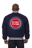 Detroit Pistons Embroidered Handmade Wool Jacket - Navy