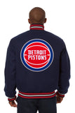 Detroit Pistons Embroidered Wool Jacket - Navy