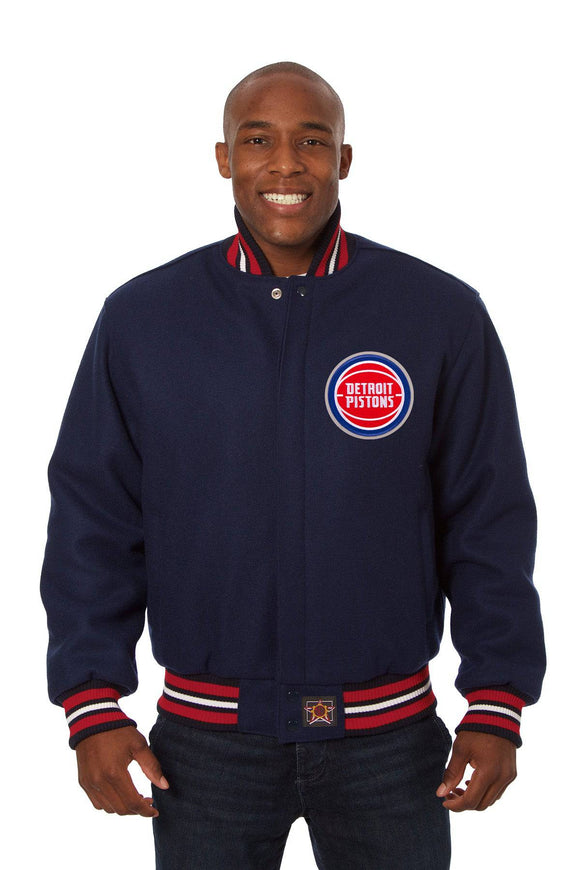 Detroit Pistons Embroidered Wool Jacket - Navy