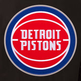 Detroit Pistons Wool & Leather Reversible Jacket w/ Embroidered Logos - Black