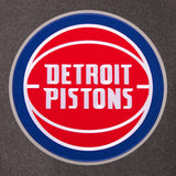 Detroit Pistons Wool & Leather Reversible Jacket w/ Embroidered Logos - Charcoal/Black