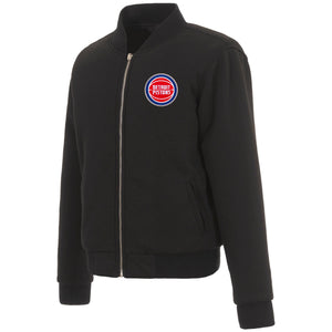 Detroit Pistons JH Design Reversible Women Fleece Jacket - Black