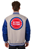 Detroit Pistons Poly Twill Varsity Jacket - Gray/Royal