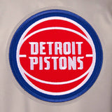 Detroit Pistons Poly Twill Varsity Jacket - Gray/Royal