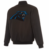 Carolina Panthers Reversible Full-Zip Flight Jacket - J.H. Sports Jackets