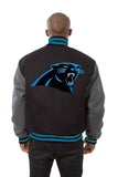 Carolina Panthers JH Design Wool Handmade Full-Snap Jacket - Black/Grey