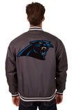 Carolina Panthers Poly Twill Varsity Jacket - Black