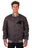 Carolina Panthers Poly Twill Varsity Jacket - Black