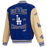 Los Angeles Dodgers 2025 World Series Champions Twill Full-Snap Jacket – Royal/Tan