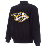 Nashville Predators Reversible Wool Jacket - Embroidered Logos - JH Design  Black