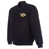 Nashville Predators Reversible Wool Jacket --Embroidered Logos - JH Design  Navy