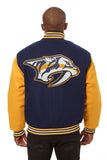 Nashville Predators Handmade All Wool Two-Tone Jacket - Navy/Yellow - J.H. Sports Jackets