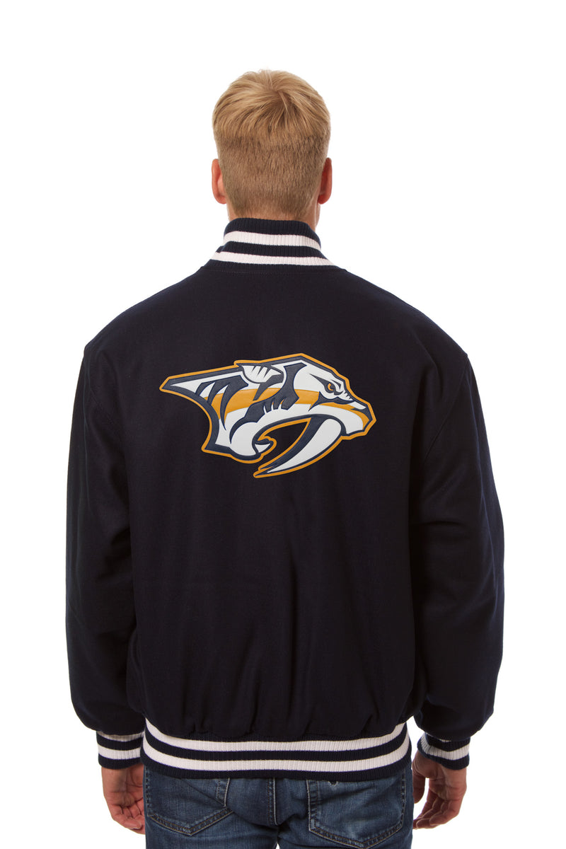 Nashville Predators JH Design Wool Handmade Full-Snap Jacket - Navy | J ...