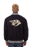 Nashville Predators JH Design Wool Handmade Full-Snap Jacket - Navy - J.H. Sports Jackets