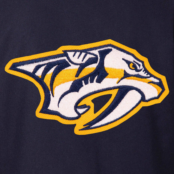 Nashville Predators Reversible Wool Jacket --Embroidered Logos - JH Design  Navy