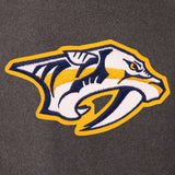 Nashville Predators Wool & Leather Reversible Jacket w/ Embroidered Logos - Charcoal/Navy